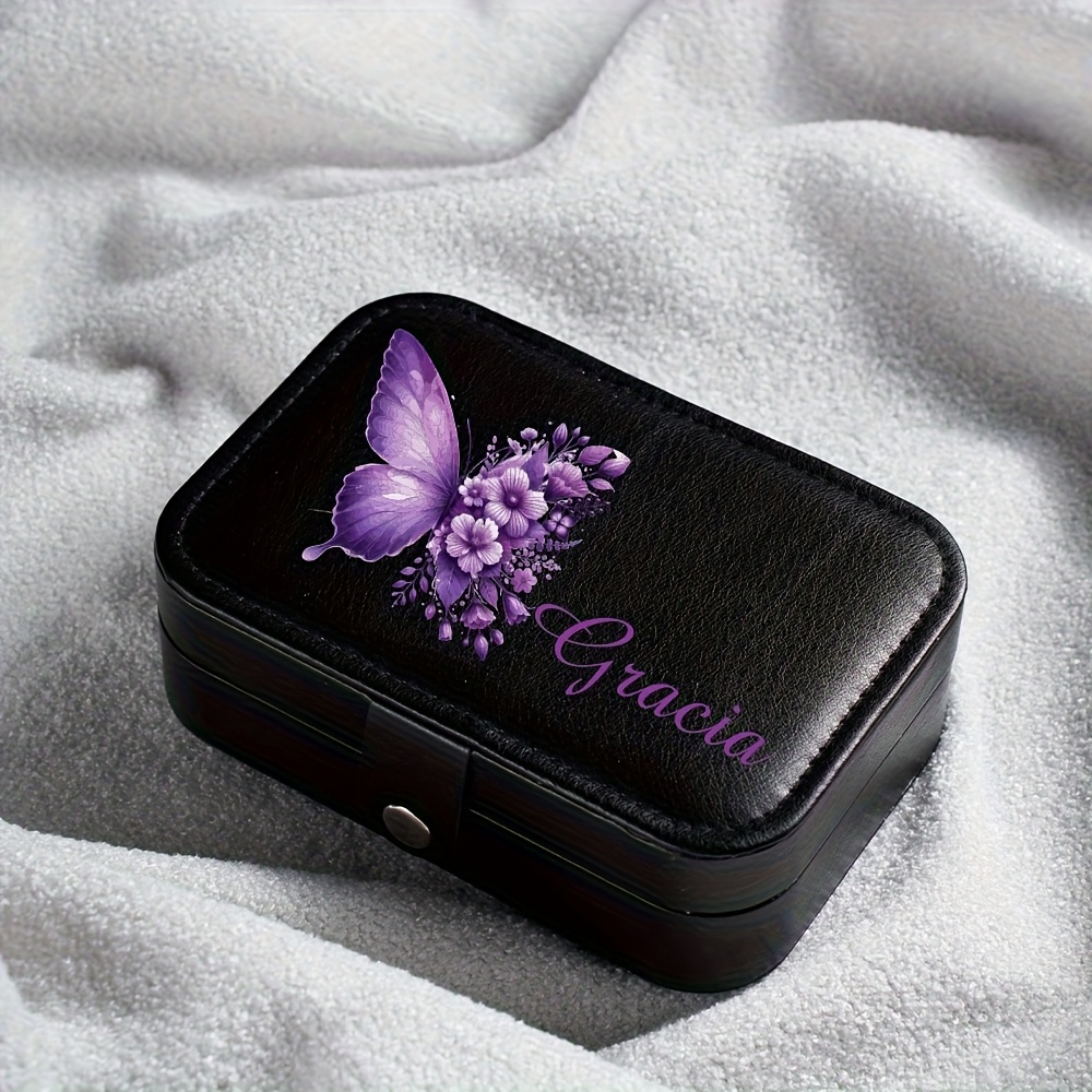 Custom Name Personalized Jewelry Box, Butterfly Shape